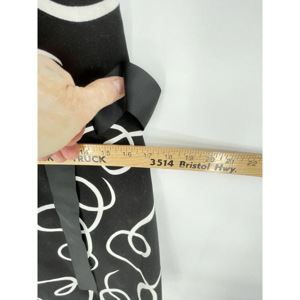 Jessica Howard Dress Size 12 Sleeveless Cotton Stretch‎ Black White Tie Front